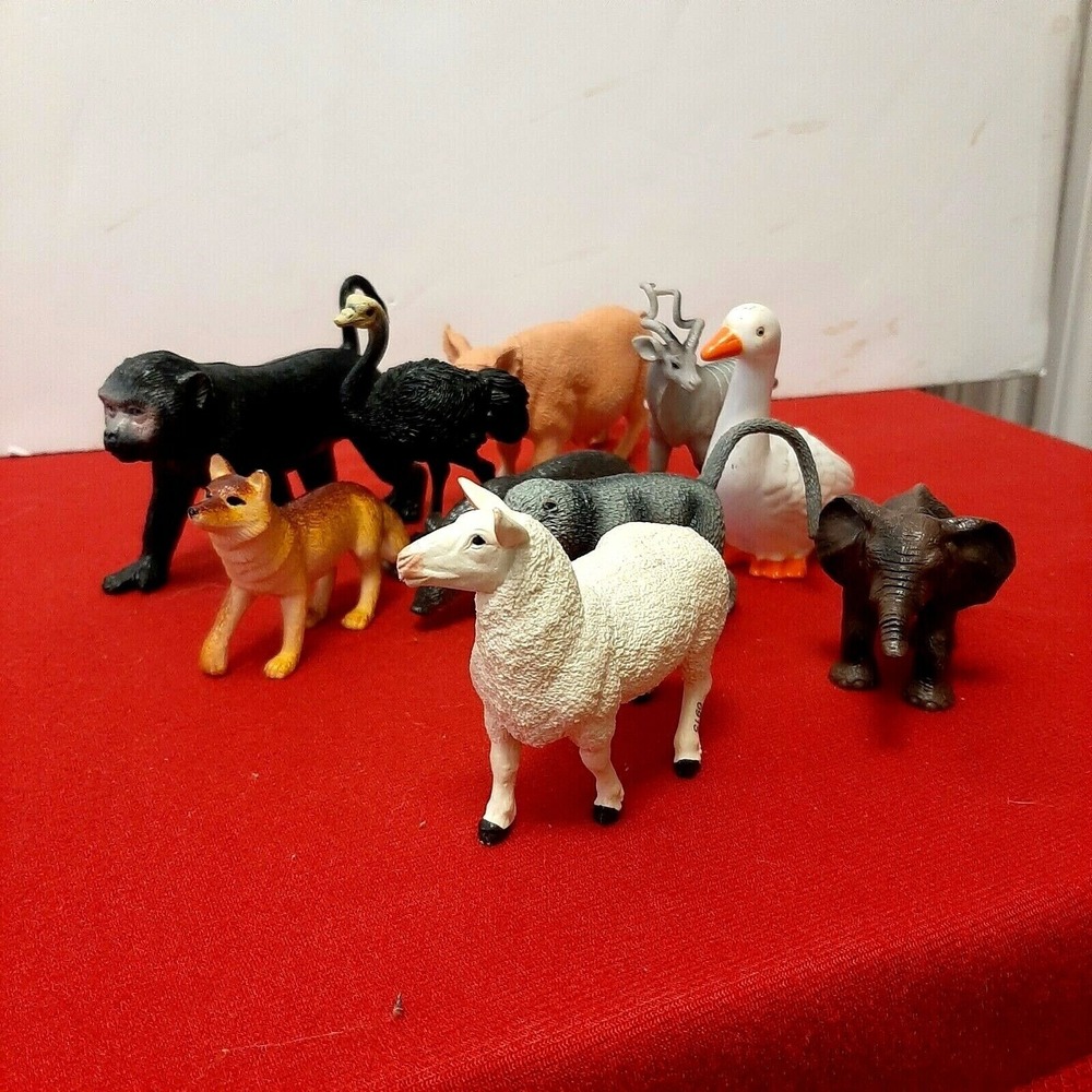 Farm Zoo Animal Toy Figurines pig fox elephant ostrich lamb swan Hard Plastic - Picture 2 of 6